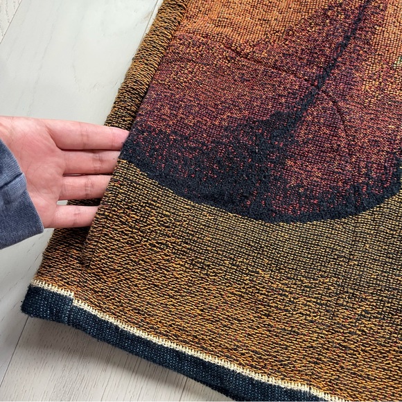 Vintage 90s Sugar Street Weavers Halloween Pumpkin Celestial Cat Tapestry Jacket - Picture 8 of 17